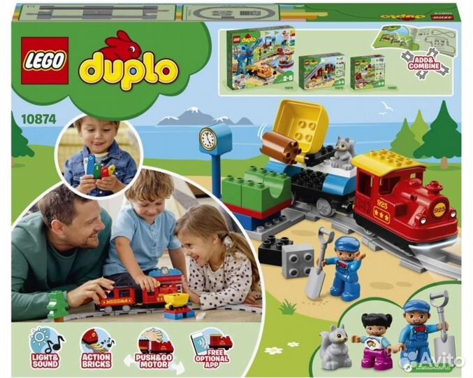 Lego duplo town поезд на паровой тяге