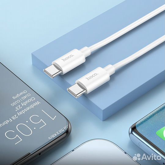 Кабель Hoco X87 silicone 60W Type-C to Type-С 3А