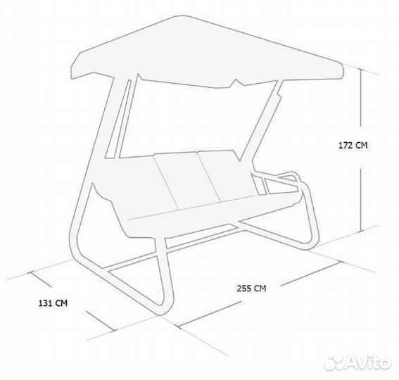 Садовые качели четырехместные 