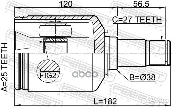 ШРУС внутренний левый 25X37.9X27 mercedes GLK 3