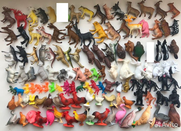 Животные киндер домашние дикие резиновые 500+ штук