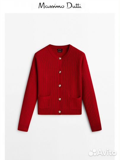 Кардиган Massimo dutti S красный