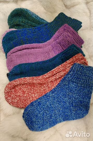 Носки ручной вязки шерстяные