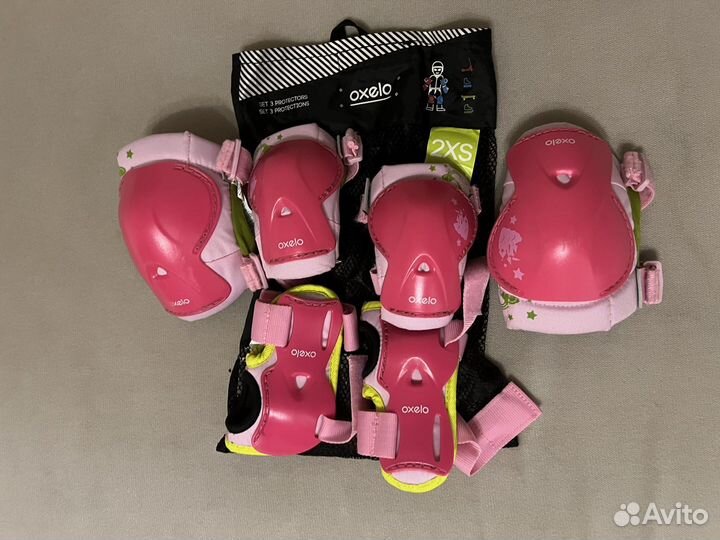 Ролики детские трехколесные 26-28 oxelo +защита