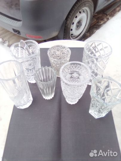 Вазы для цветов хрустальные 8 шт