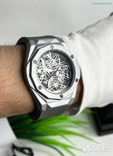 Часы наручные Hublot WHB3 серебро (Арт.17872)