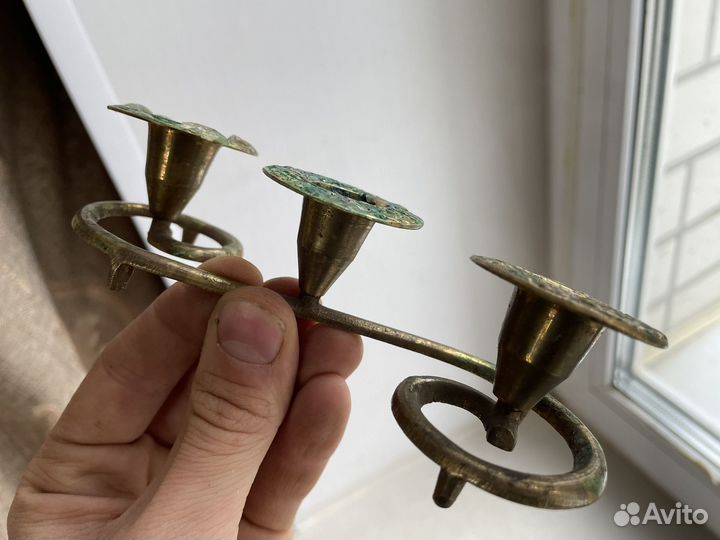 Подсвечник ретро на три свечи