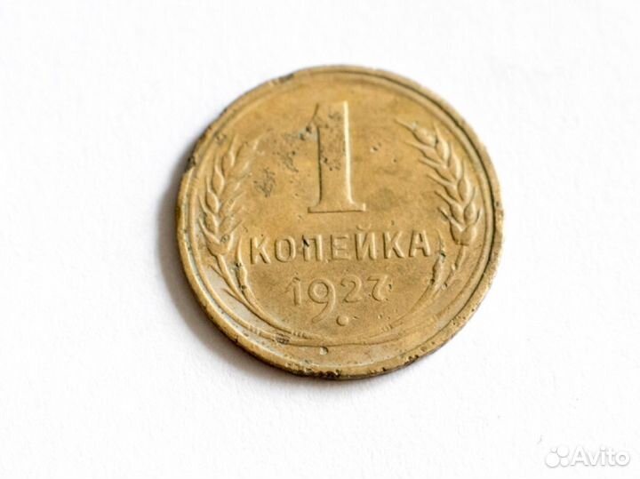 Монета 1 копейка 1927 года