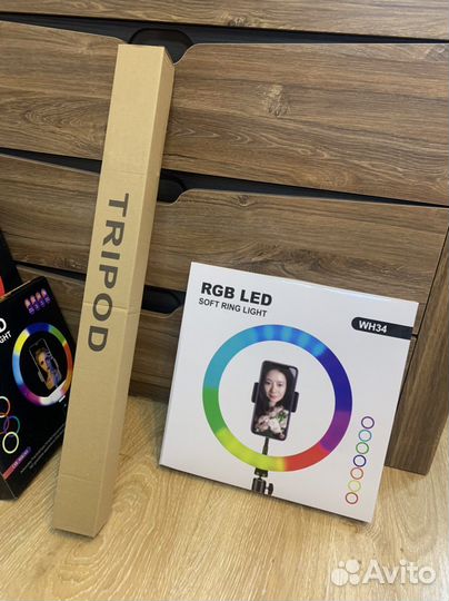 Кольцевая лампа со штативом новая