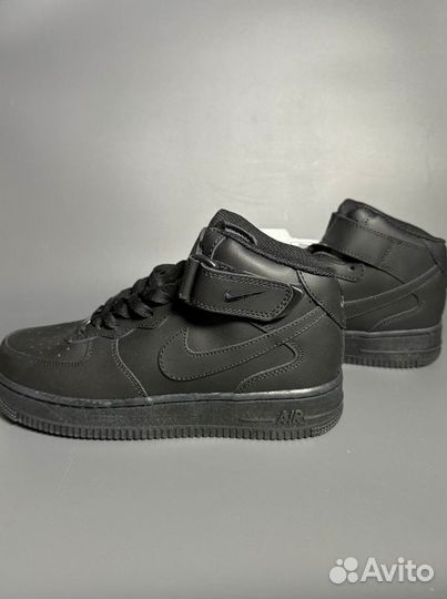 Кроссовки Nike Air Force 1 Mid Black Люкс