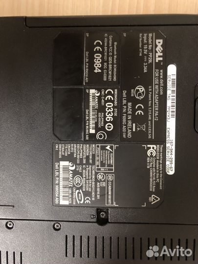 Ноутбук dell LBL P/N: NW554 A00