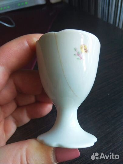Пашотница, подставка для яйца старинная. Фарфор.19