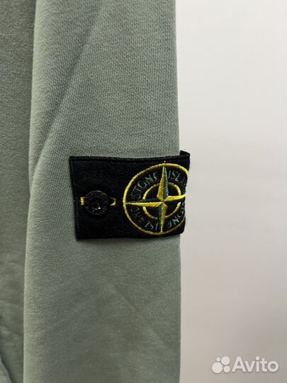 Толстовка на молнии зеленая stone island 79