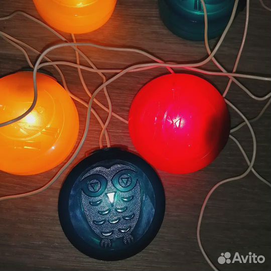 Гирлянда СССР, елочные игрушки СССР