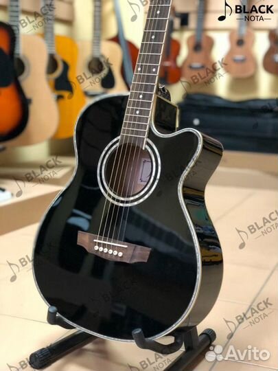 Акустическая гитара flight черная с окантовкой