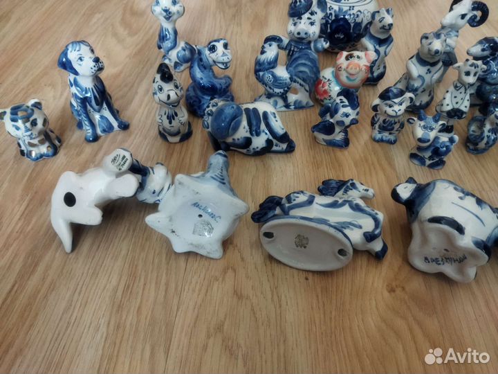 Коллекция гжели.Животные. Статуэтки фарфор
