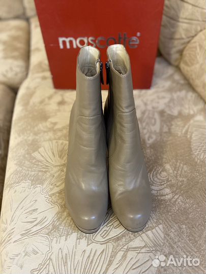 Женские ботильоны на каблуке, кожаные,серые р.40