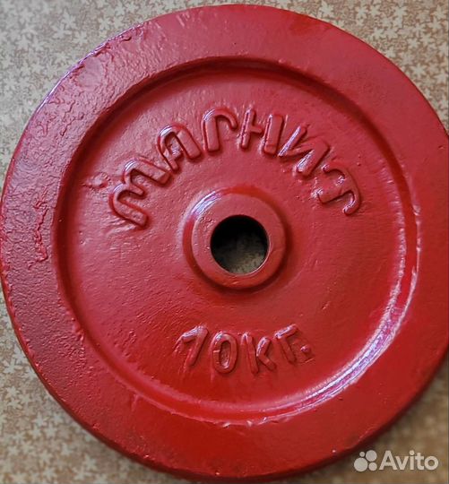 Чугунные блины для штанги 10 кг
