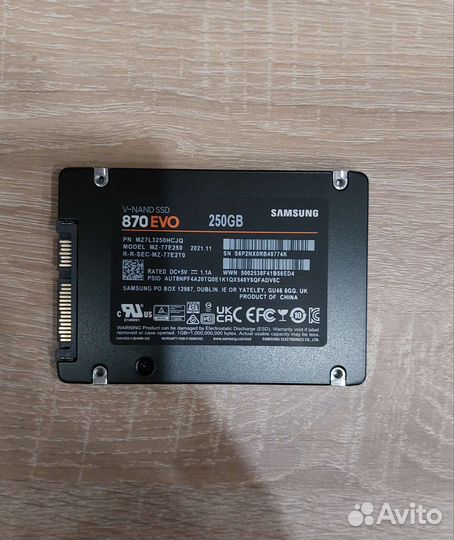 SSD накопитель Samsung 870 EVO MZ-77E250BW 250Gb