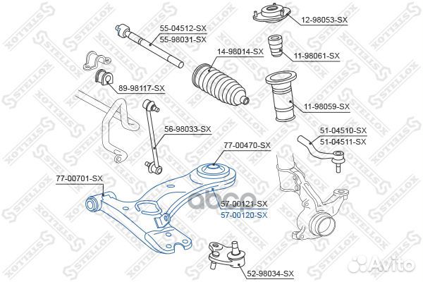 57-00120-SX рычаг правый Toyota RAV 4 II/III a