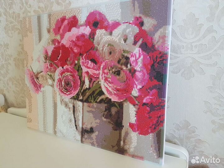Картина. Алмазная мозаика. Ранункулюсы