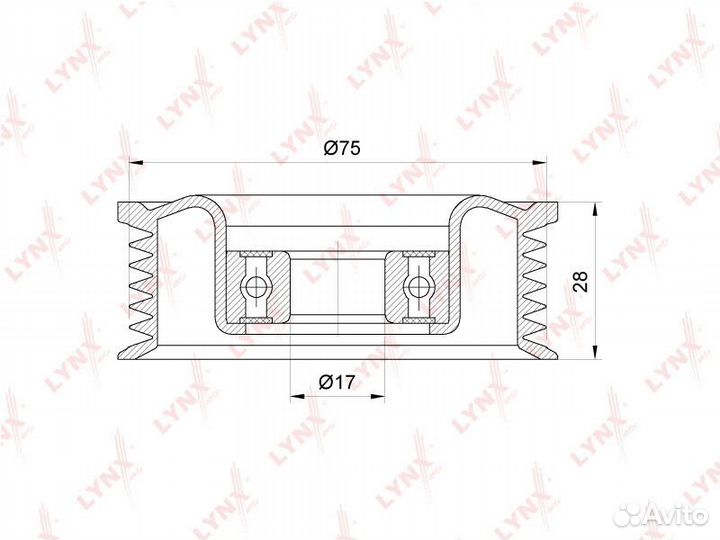 Ролик обводной lynxauto PB-7233