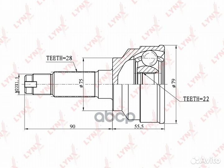Шрус наружный CO-4404 lynxauto