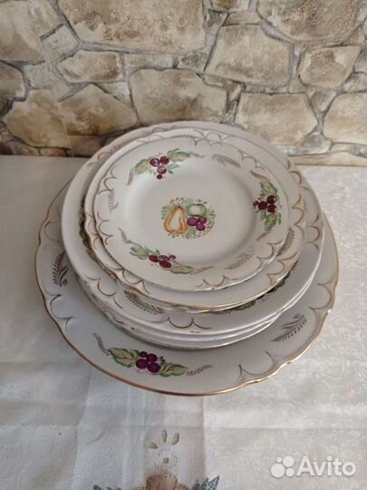 Сервиз столовый СССР Барановка фрукты
