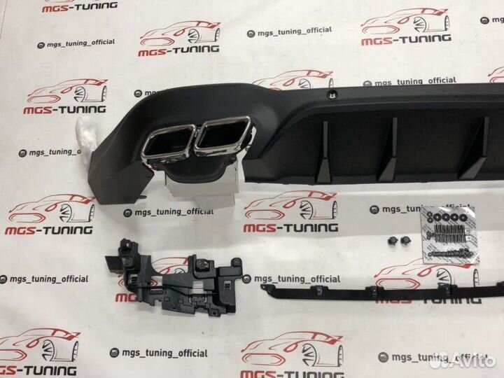 Диффузор с хром насадками Mercedes GLC 63 AMG