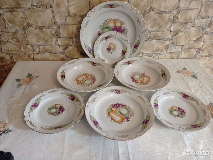 Сервиз столовый СССР Барановка фрукты