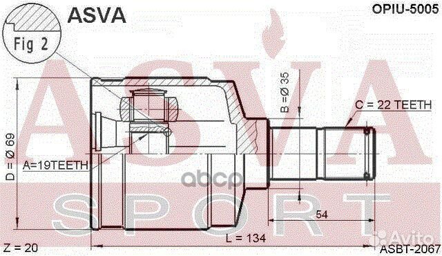 ШРУС внутренний 19X35X22 opiu-5005 asva