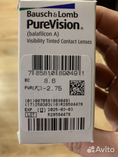 Контактные линзы PureVision от Bausch&Lomb