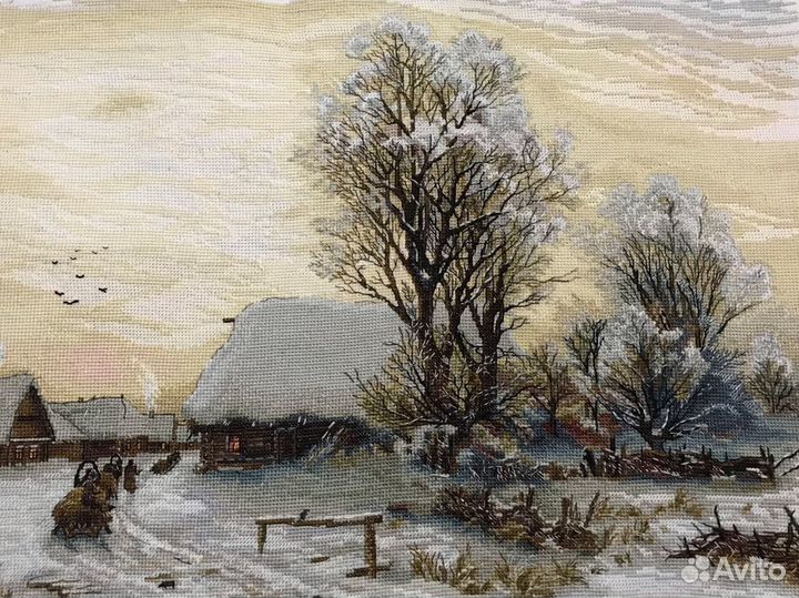 Картина вышитая крестом «Зимний Вечер»