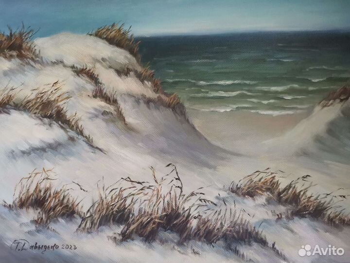 Картина маслом пейзаж дюны 40х30