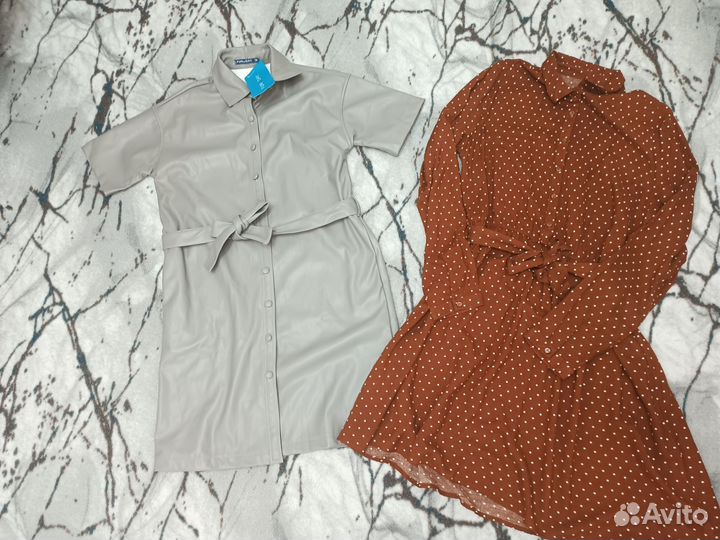 Платье кожаное fun day, в горошек cropp