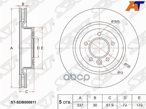 Диск тормозной (Перед) Land Rover Discovery 04-17