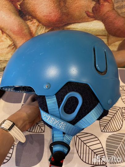Горнолыжный синий шлем детский