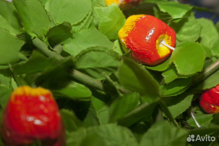 Гирлянда ёлочная с папье-маше 3 метра. Винтаж