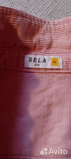 Рубашка вельветовая для девочки sela 92