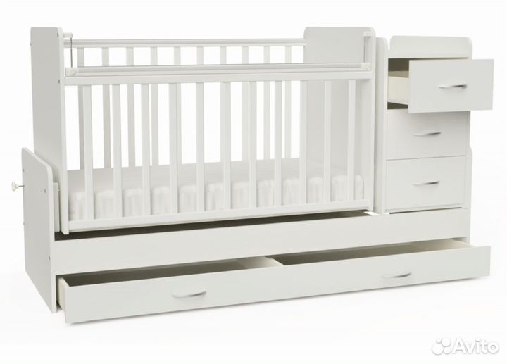 Детская кроватка с поперечным маятником
