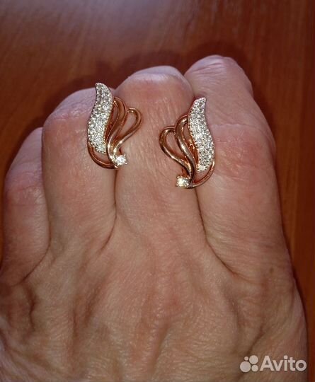 Позолоченные серьги