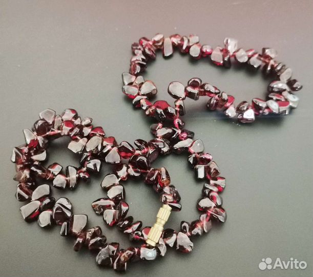 Бусы из натурального граната