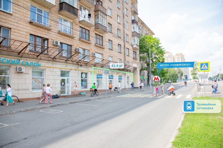 Помещение с арендатором 83 м², м. Университет