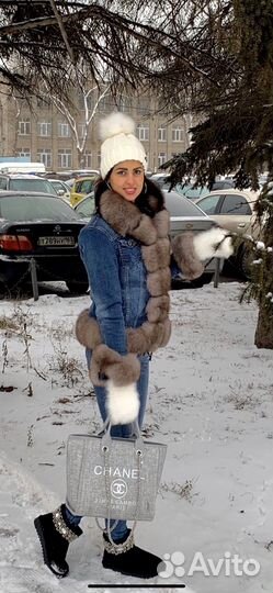 Парка женская зимняя с натуральным мехом песца