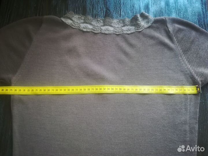 Футболка шелковая с кружевом капучино шелк с виско