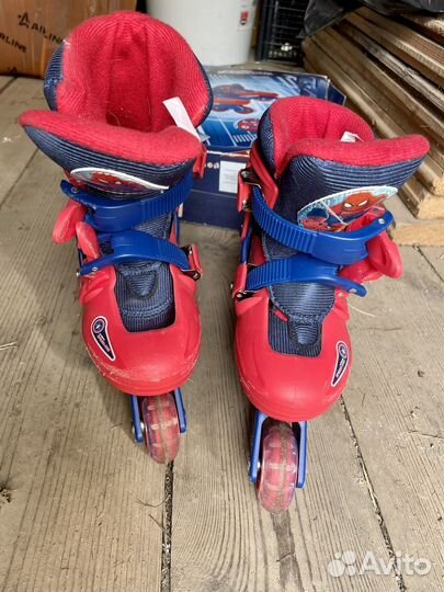 Детские роликовые коньки человек-паук