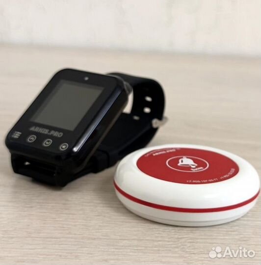 Кнопка вызова официанта и часы пейджер Элит