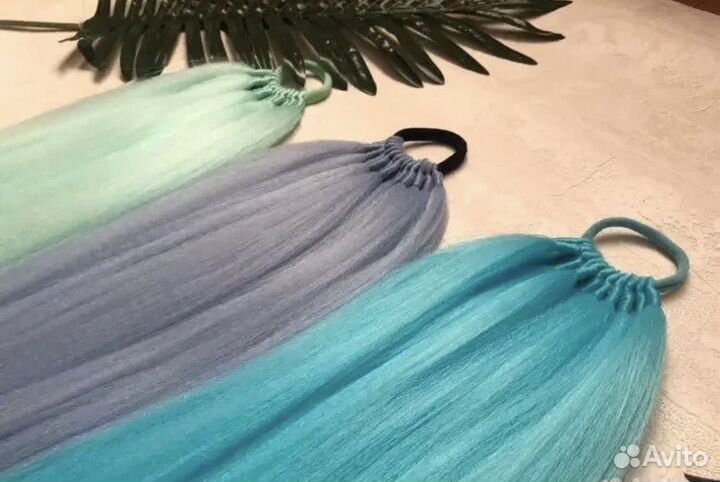 Хвост волосы на резинке