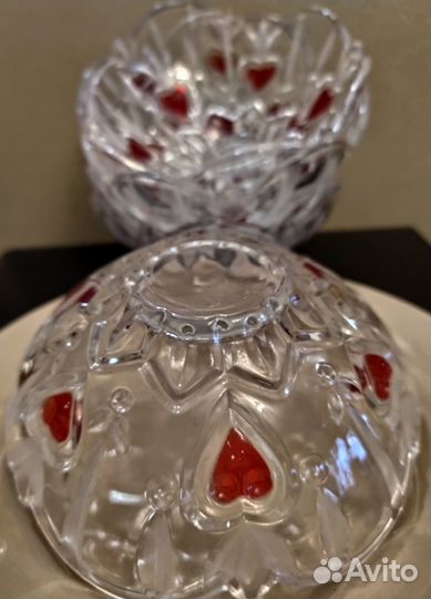 Новые вазочки с сердечками 6 шт