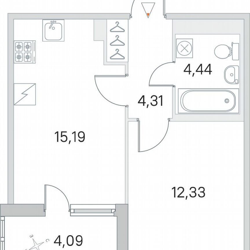 1-к. квартира, 38,3 м², 5/5 эт.